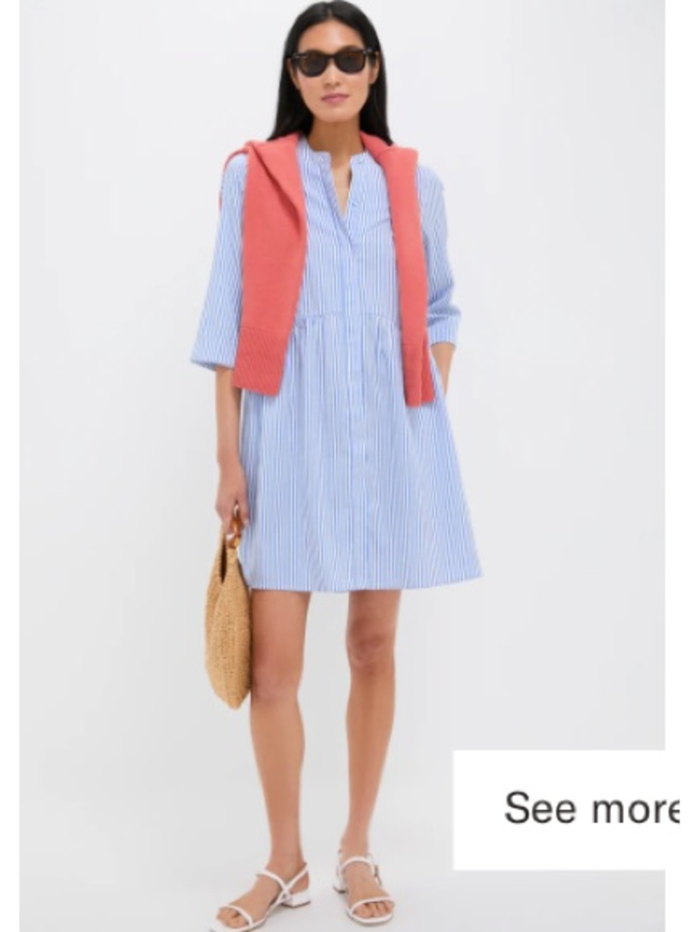 Tuckernuck Blue Stripe Royal Shirt Dress  Size Medium - Picture 4 of 13